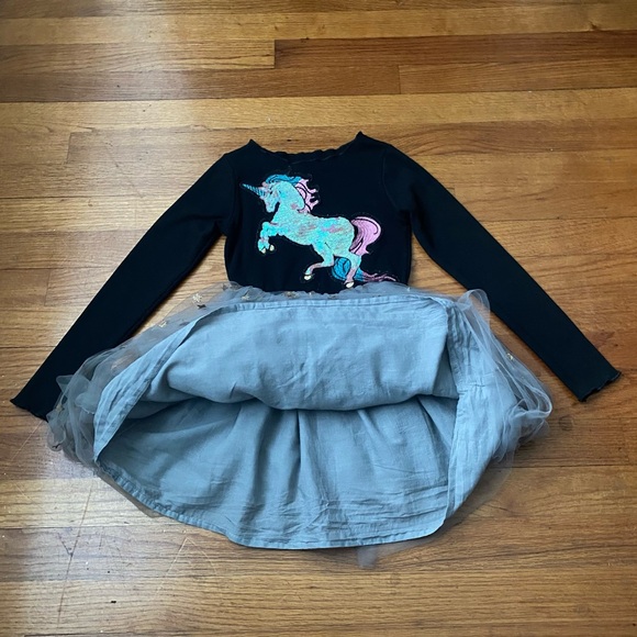 Lola + The Boys Unicorn Dress With Gold Stars - Picture 4 of 6